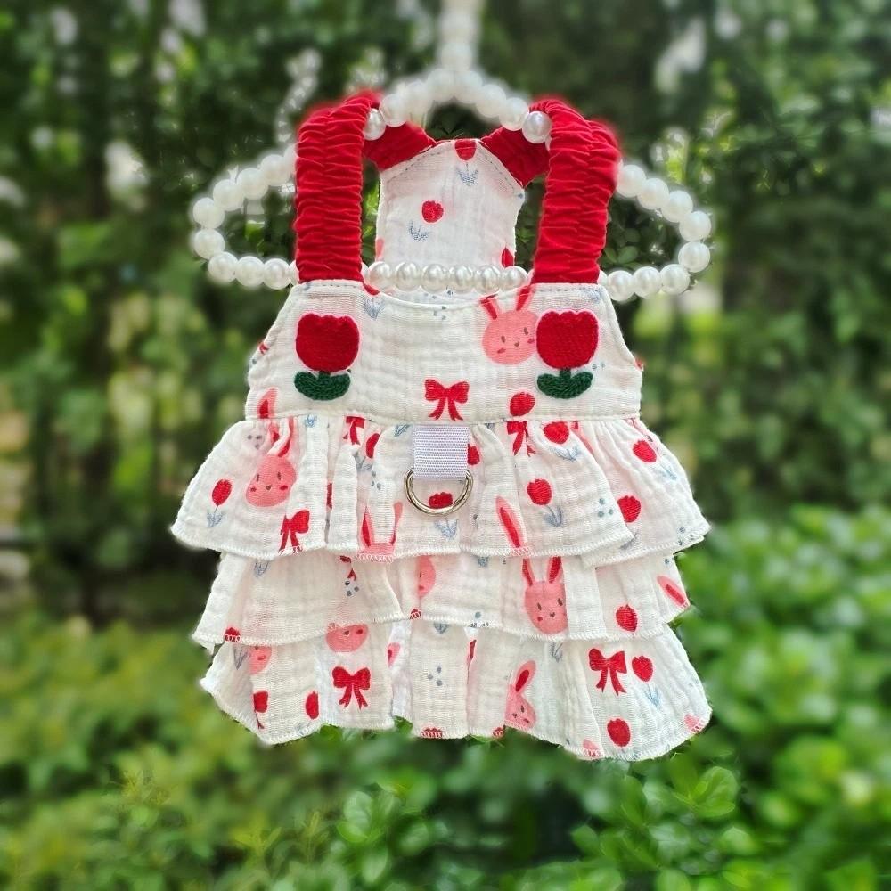 Cotton Dog Suspenders Dress Thin Breathable Summer Cat Clothes Puppy Princess Skirt Spring