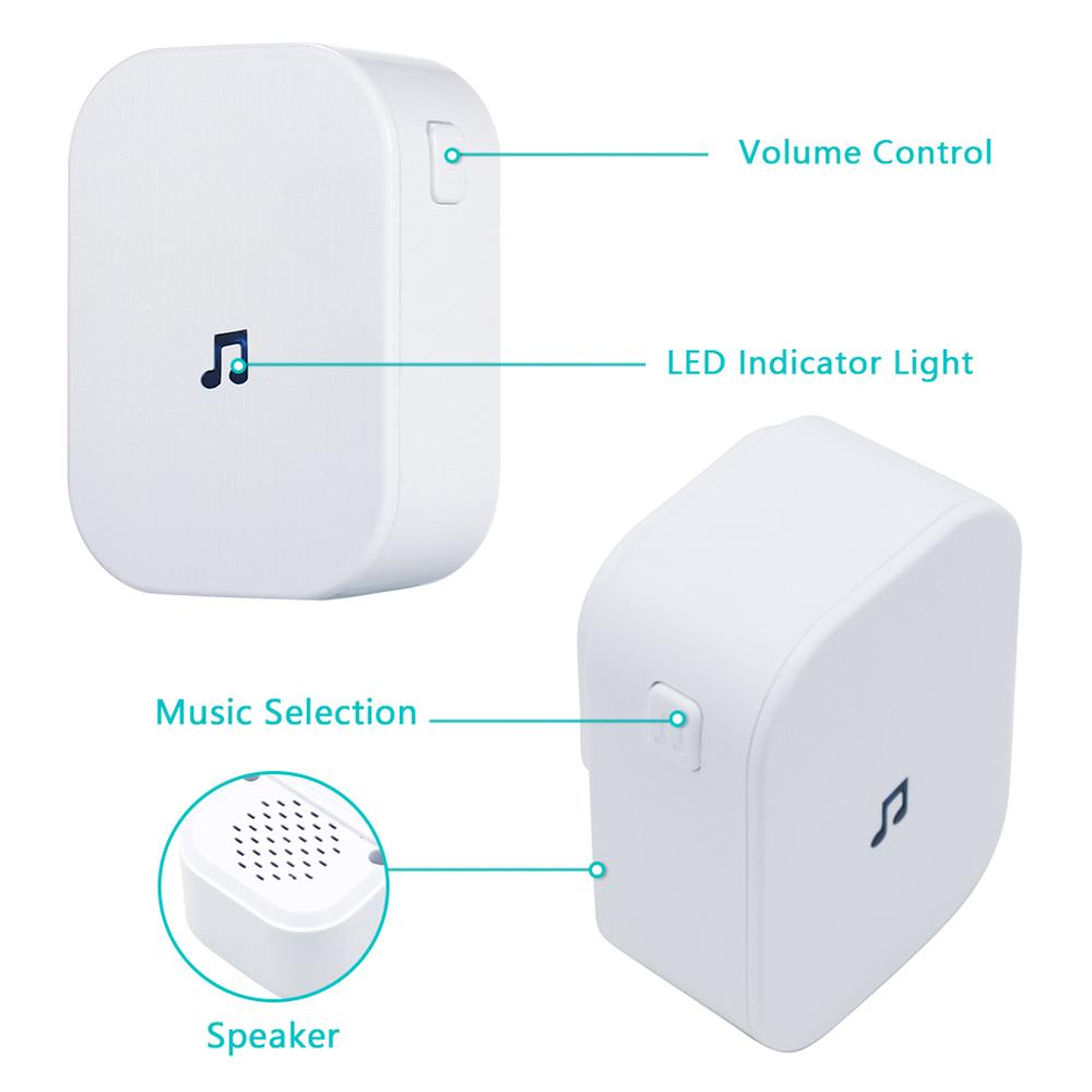 Plug-in Chime for Wireless Video Doorbell Entry Chime with Adjustable Volume Music Selection