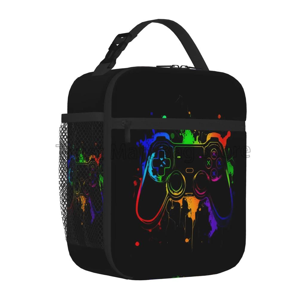Контроллер для видеоигр, изолированный ланч-бокс, геймпад, водонепроницаемый портативный термосумка для ланча Bento для школы, путешествий, пикника, пляжа