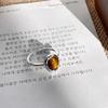 925 Sterling Silve Tiger Eye Stone Irregular Ring for Women Girl Fashion Versatile Originality Gift Dropshipping