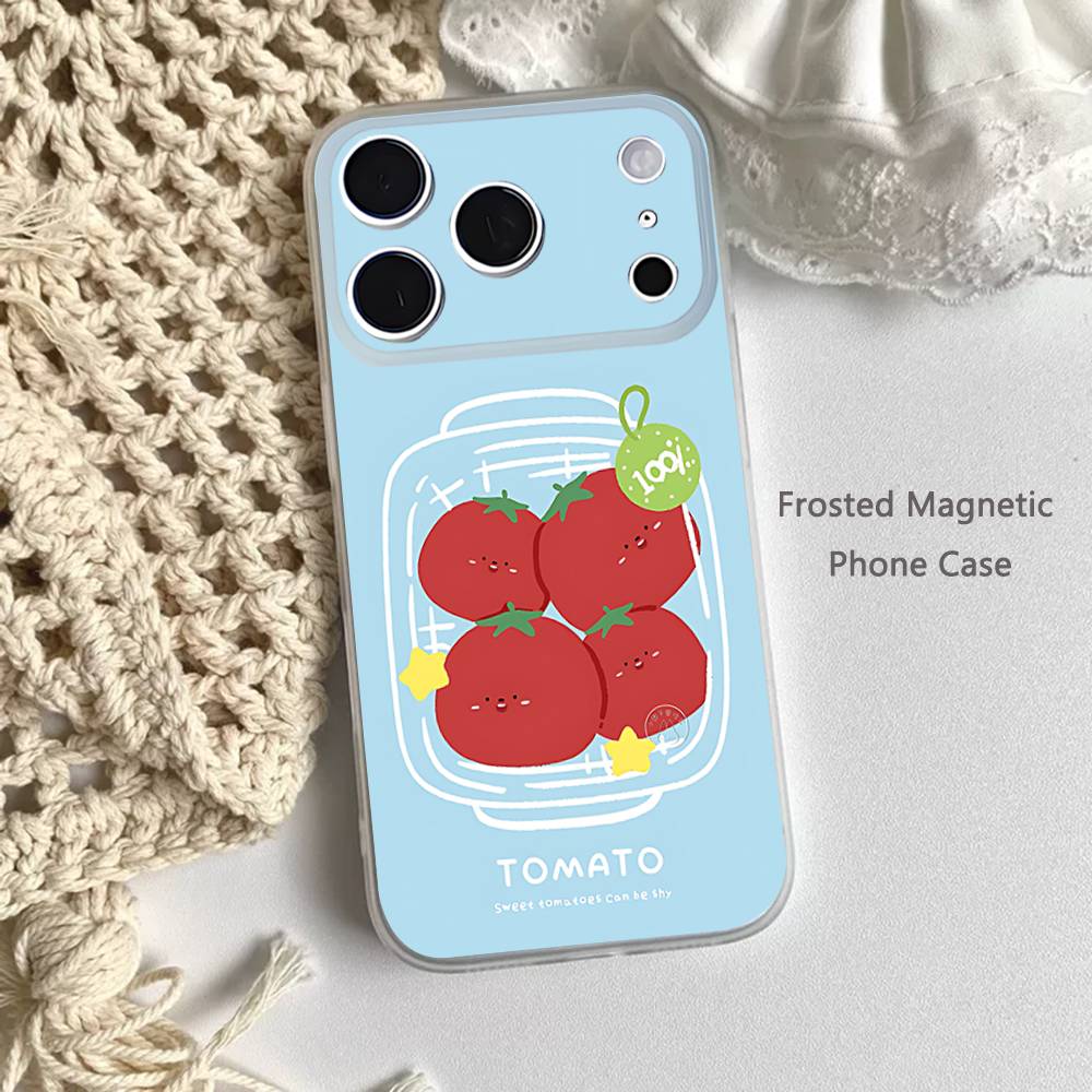 Чехол Korean Tomatoes для iPhone 11, 12, 13, 14, 15, 17, 16, Pro, Plus, E, Max, Air, Mini, прозрачный, магнитный, матовый