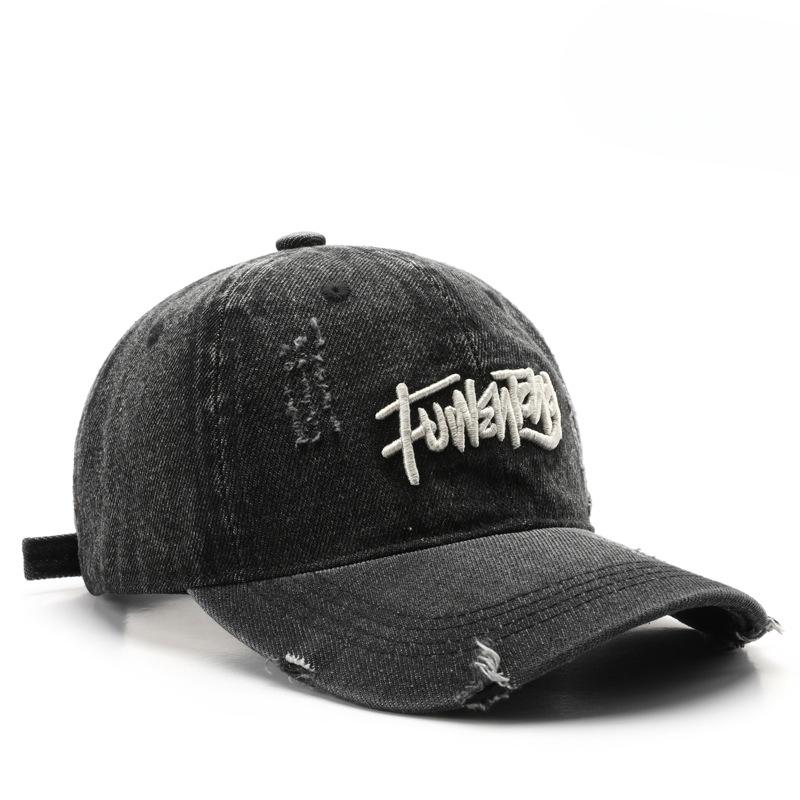 Японская Ретро Кепка из Вываренного Денима с Вышивкой Букв для Занятий Спортом на Открытом Воздухе, Мужская Дорожная Солнцезащитная Кепка, Бейсболка, Классическая, Универсальная, Удобная