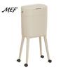 Slim Garbage Can for Bathroom Trash with Heightened Legs And Wheels, 16L Capacity Press on Lid Kitchen Wheels Bin, Retro Style Waste Container Living