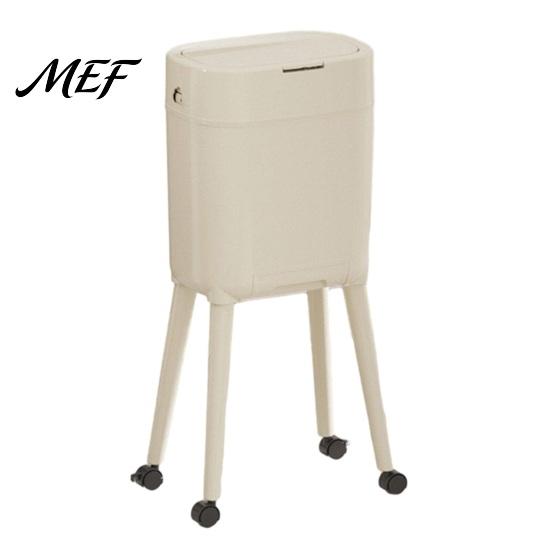 Slim Garbage Can for Bathroom Trash with Heightened Legs And Wheels, 16L Capacity Press on Lid Kitchen Wheels Bin, Retro Style Waste Container Living