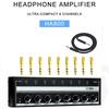 8 Channels Headphone Amplifier Mini Amplifier with Stereo/Mono Switch Professional Ultra-Compact HiFi Stereo Audio Amplifier