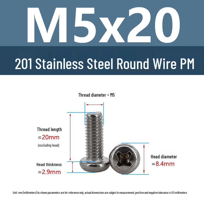 Yigu Yigu Stainless Steel Phillips Round Head Machine Screws M2-M8