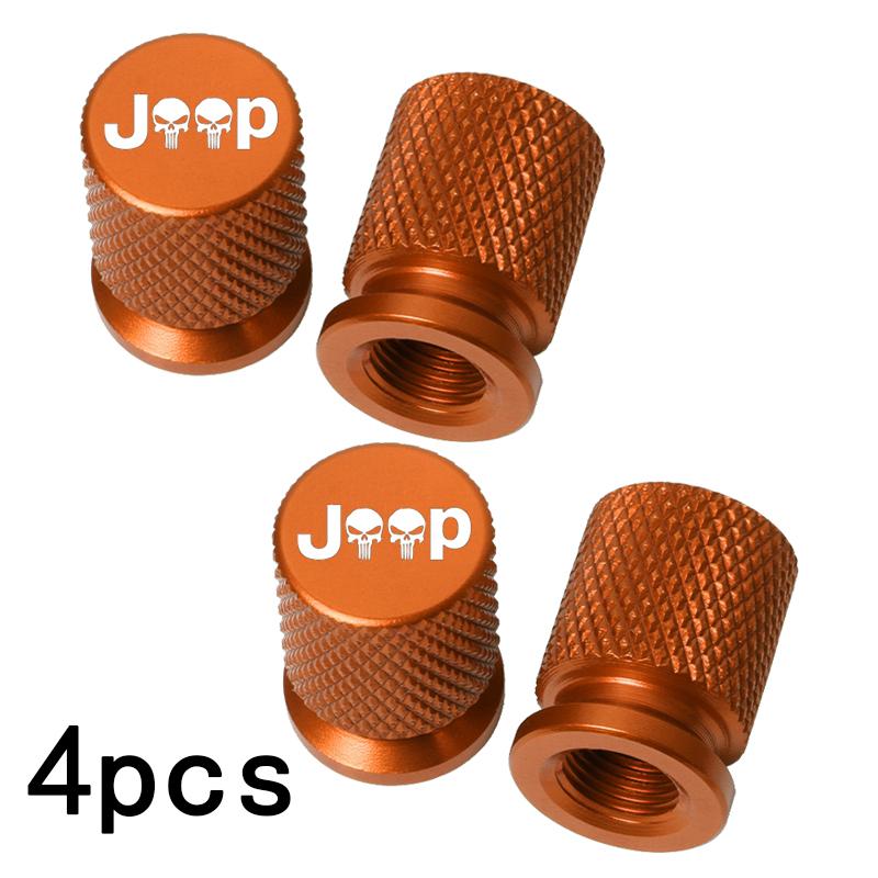 Car Wheel Tire Valve Caps Tyre Stem Covers Airdust Waterproof For Jeep Renegade Compass Wrangler Patriot Grand Cherokee Rubicon AMR1