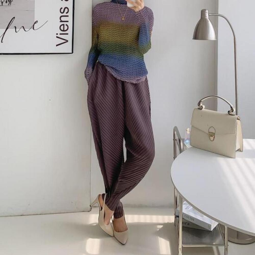New ArrivalS Open Run Fall Women S Diagonal Pleated pantS