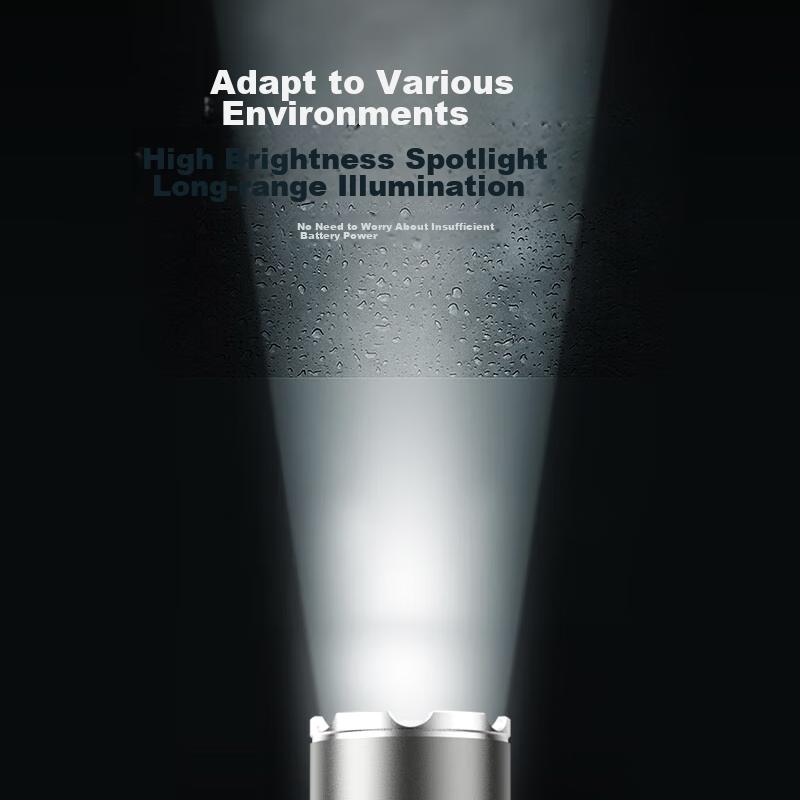 SkyFire Flashlight with High Brightness, Long Battery Life, Zoomable Lens, Ultra-Bright 200,000 Lumens, Long-Range