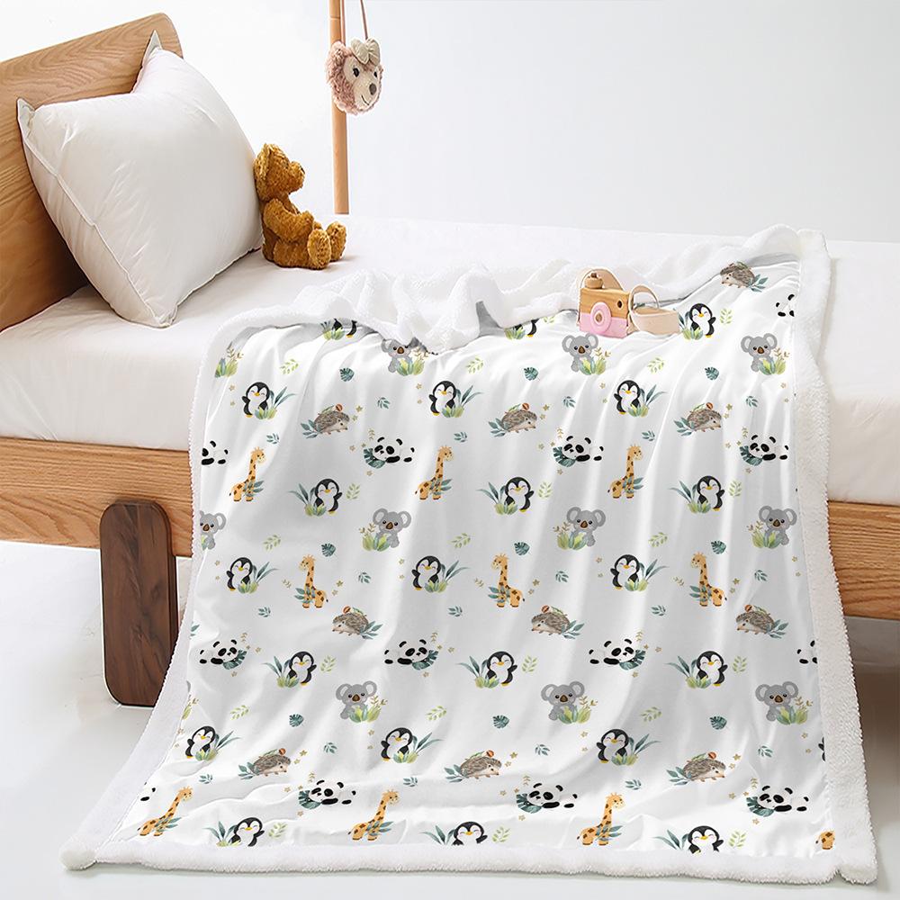 Blanket Cartoon Animal Mushroom Penguin Blanket Lamb Fleece Crystal Fleece Blanket