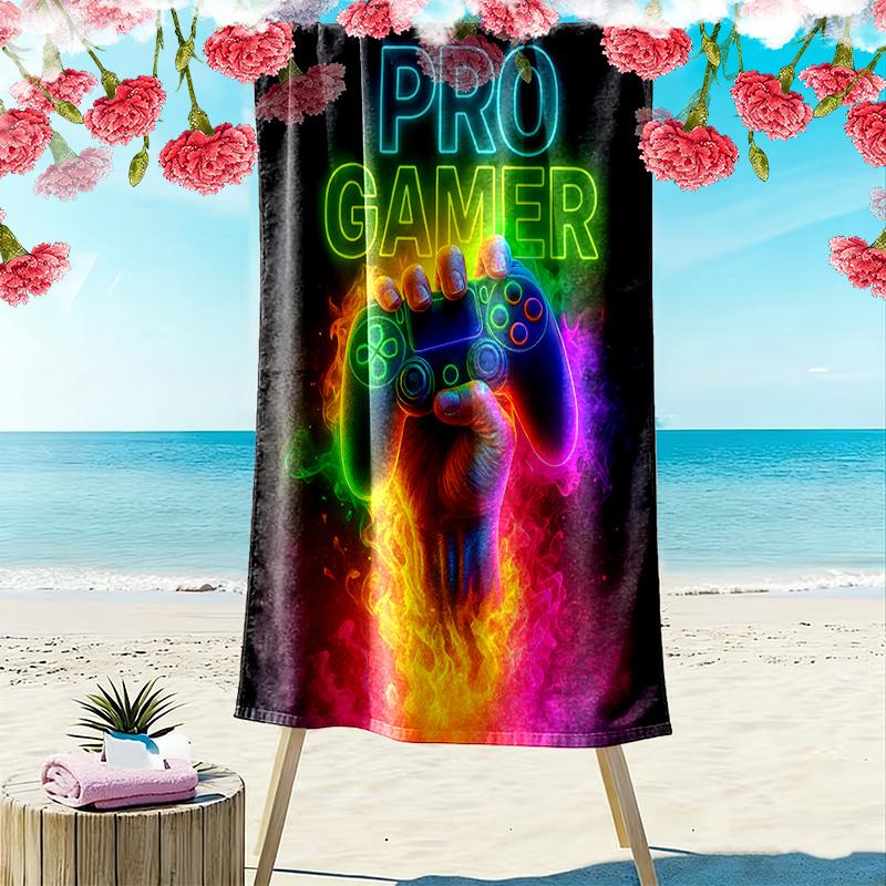 Gamepad Print Beach Towel, Large Soft Quick Dry Towel for Beach Camping Swimming