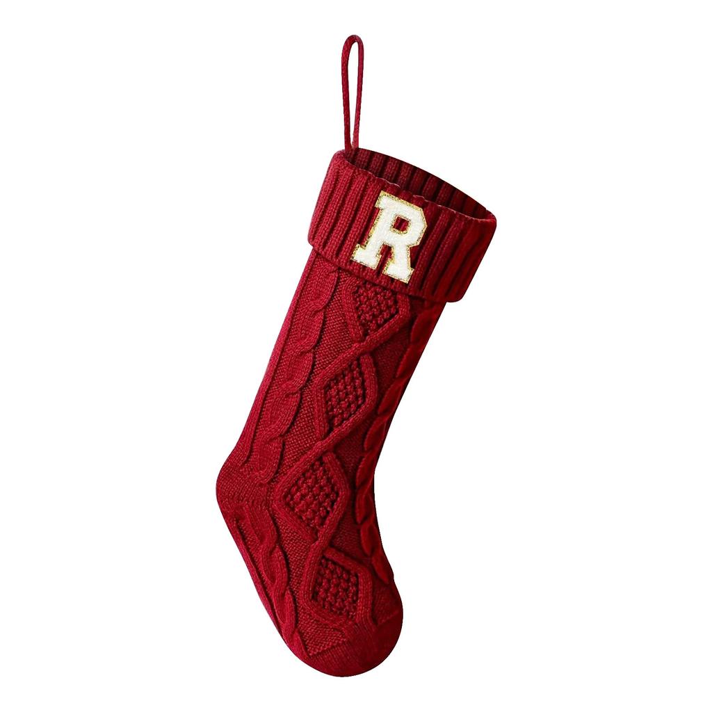 18-дюймовые рождественские чулки с инициалами - праздничные чулки для детей и семьи, рождественские украшения