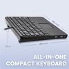 Perixx Keyboard with Touchpad Wired Mini USB Backlit 2USB Hub English Layout PERIBOARD-425