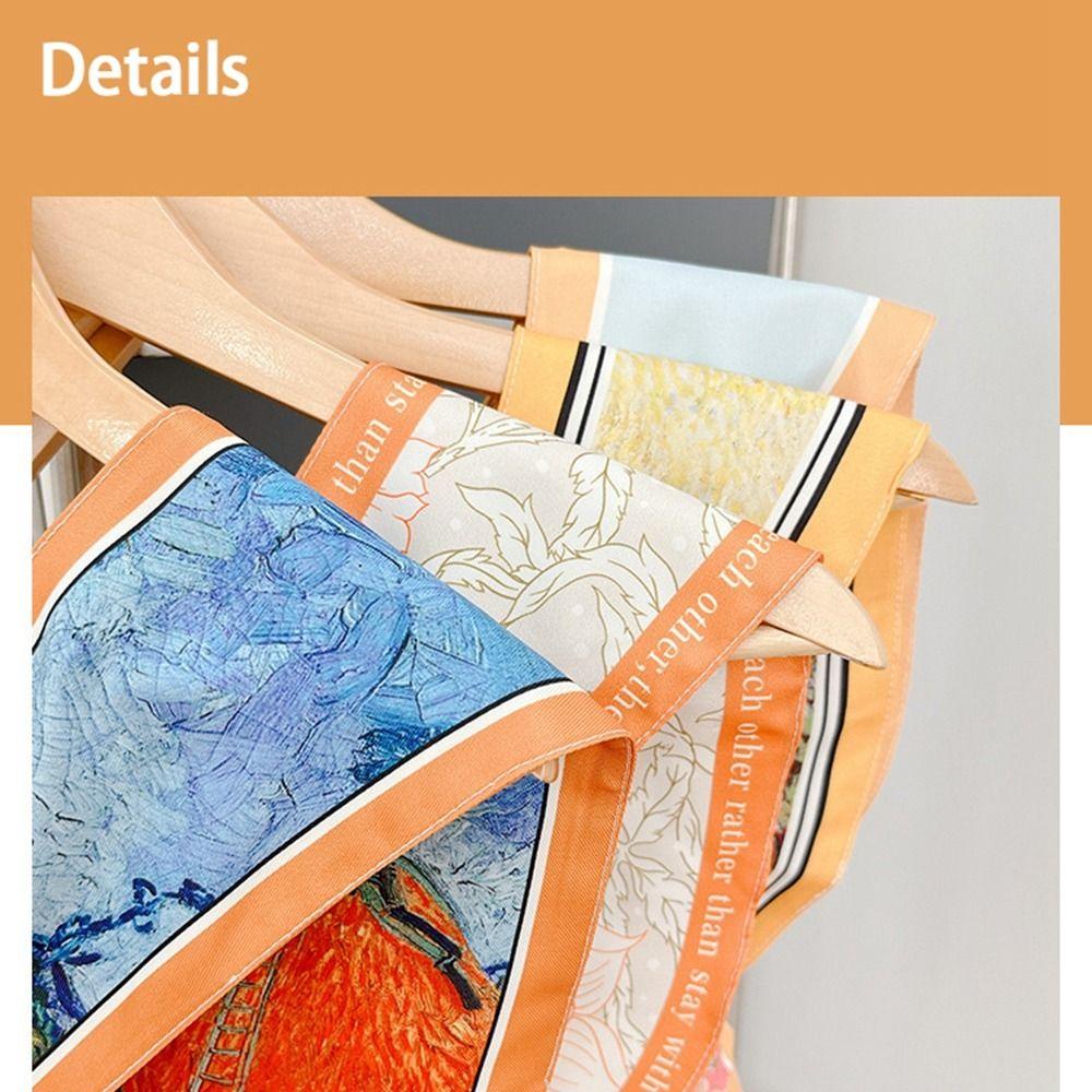 Bow Scarf Accessories Small Shawls Printed Scarf Silk Scarf Korean Style Scarves Female Shawl