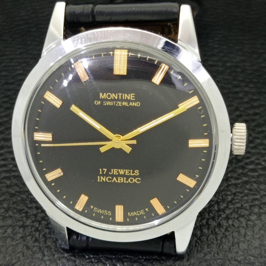 ВОССТАНОВЛЕННЫЕ МУЖСКИЕ НАРУЧНЫЕ ЧАСЫ MONTINE 17 JEWELS С РУЧНЫМ ЗАВОДОМ a427455-2 RL-a427455