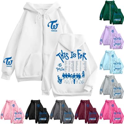 Женская повседневная модная толстовка с капюшоном на молнии с длинными рукавами и принтом