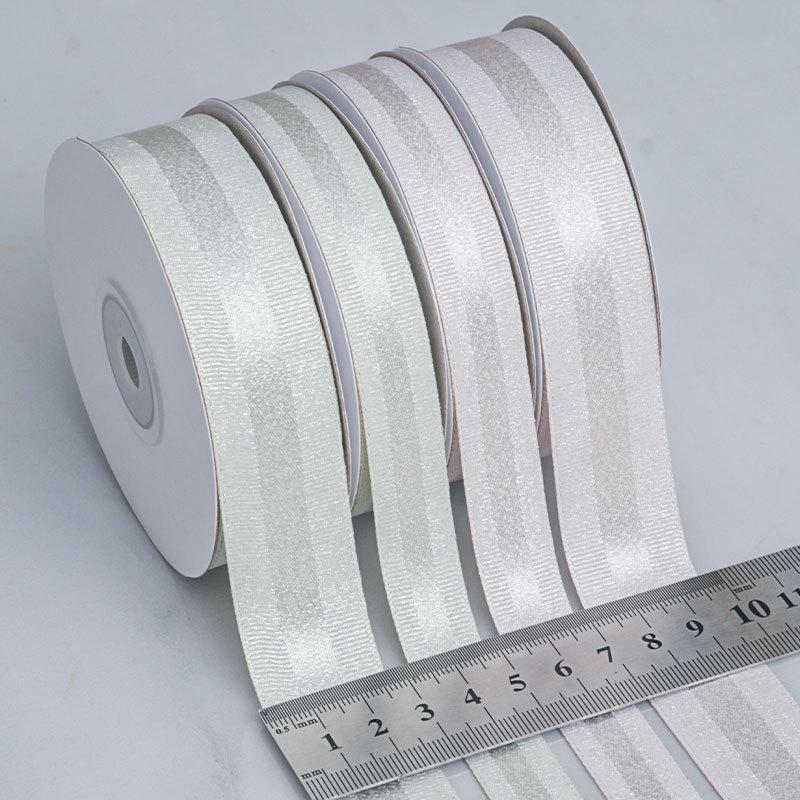 DIY Romantic and Cozy Ribbed Edge Gold and Silver Weft Ribbon Handmade Hair Accessories Diy Material Ribbon Cake Baking Gift Flower Packaging Ribbon