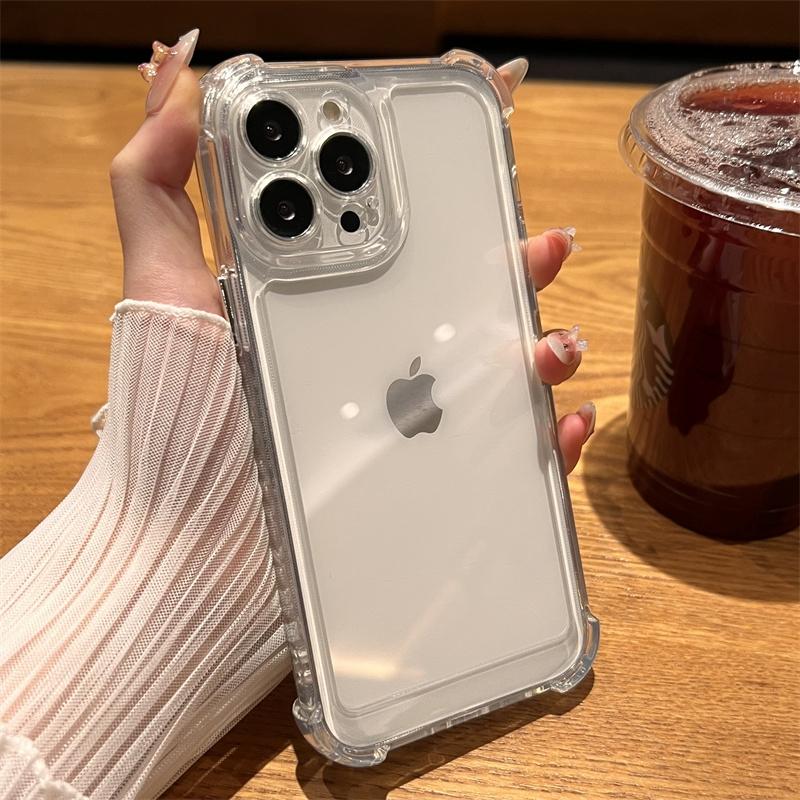 Для iPhone 15 Pro Max Роскошный Прозрачный Защитный Бронированный Силиконовый Чехол для Телефона Для iPhone 11 12 13 Xs Xr 14 16 Plus Акриловая Крышка