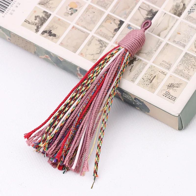 Красивые красочные кисточки 12 см, толстый шнур ручной работы, универсальные кисточки, брелок для рукоделия, орнамент