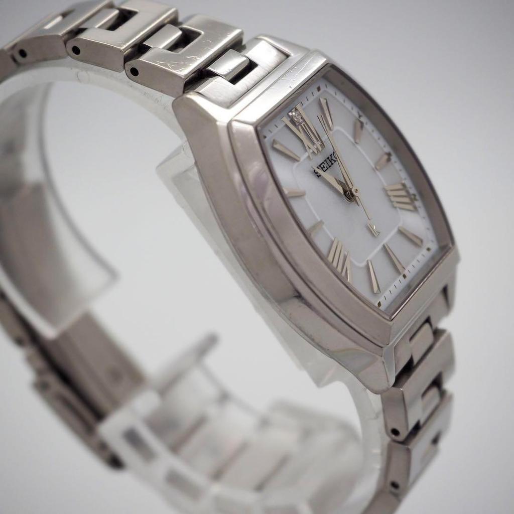 [USED] 4 SEIKO Lucia Watch, Radio-Controlled Solar, Tonneau Design, 1 Diamond, Women's, Lk