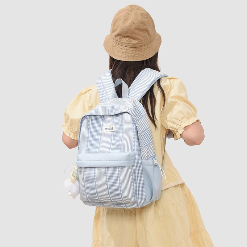 Полосатый студенческий школьный рюкзак, женский, легкий, большой вместимости