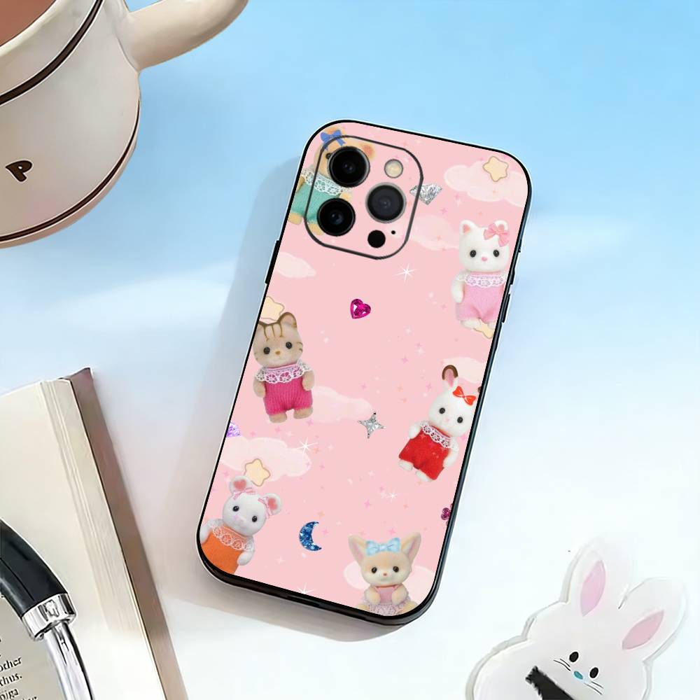Cute Flower Lop Rabbit  Phone Case Silicone Soft For IPhone 17 16 15 14 13 12 11 X XR Plus Pro Max Plus