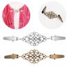 Women Vintage Hollow Floral Cardigan Collar Clip Dress Shawl Cinch Clasp Pin