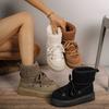 Big Size Thick Bottom Cross Strap Snow Boots 2025 Fall and Winter New Thickened Mid-calf But Not Knee Warm Women's Boots