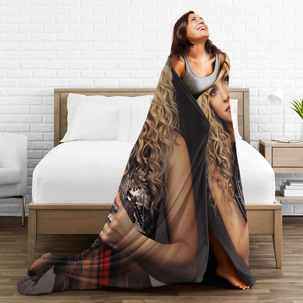 Shakira Blanket Singer Pop Soft Funny Plush Throw Blanket For Home Decor Travel Office Flannel Bedspread Bed Cover