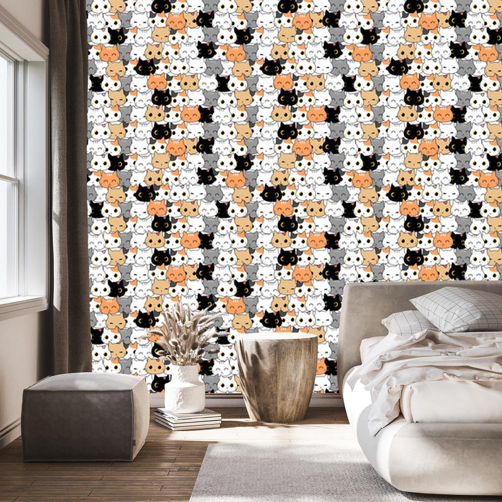 Wallpaper Little Colorful Kittens for Living Room and Bedroom 50x1000