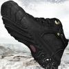 Men's Hiking Leather Boots High Top Plush Outdoor Cotton Shoes Large Size 39-46