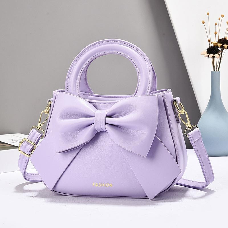 Elegant Korean Style Butterfly Knot Women's Bags Soft PU Leather Shoulder Bag for Women Fashionable Trendy Small Handbag women