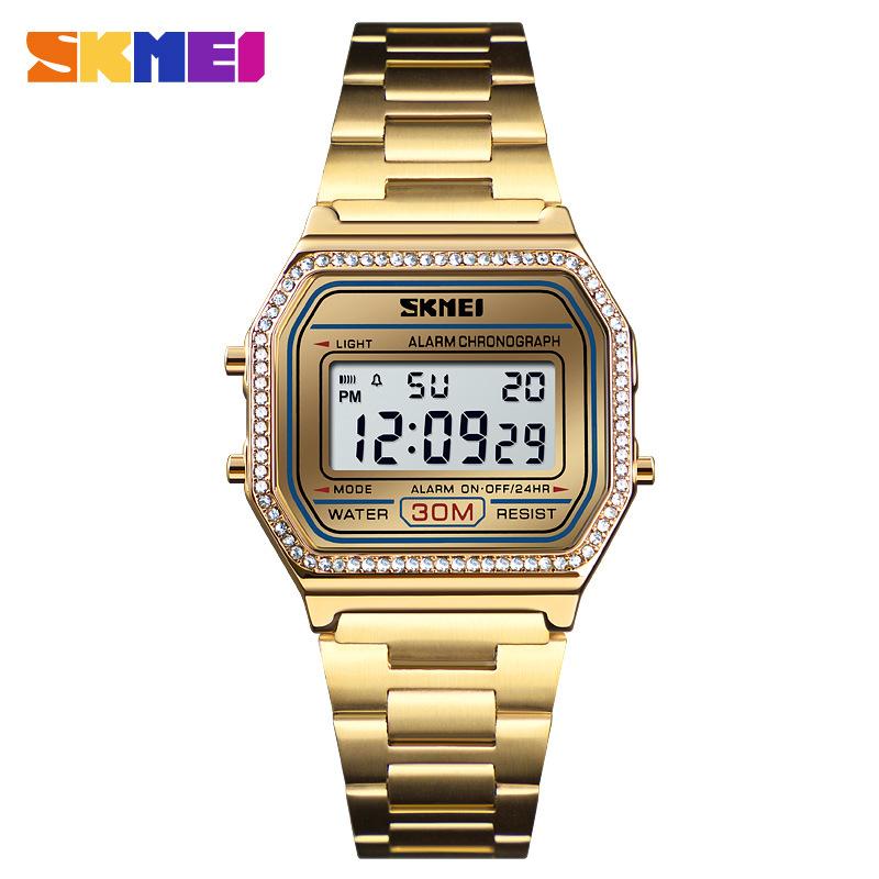 Moment Beauty Skmei Multi-functional Exquisite Stone Watch Female, European and American Hot-selling Waterproof Leisure Electronic Watch Female