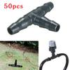 50pcs Practical Drip Sprinkler Irrigation Barbed Tee Connector for 4/7mm Hose