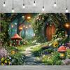 2D Фотофон «Волшебный Лес: Грибной Домик» для Фотосессии Малышей