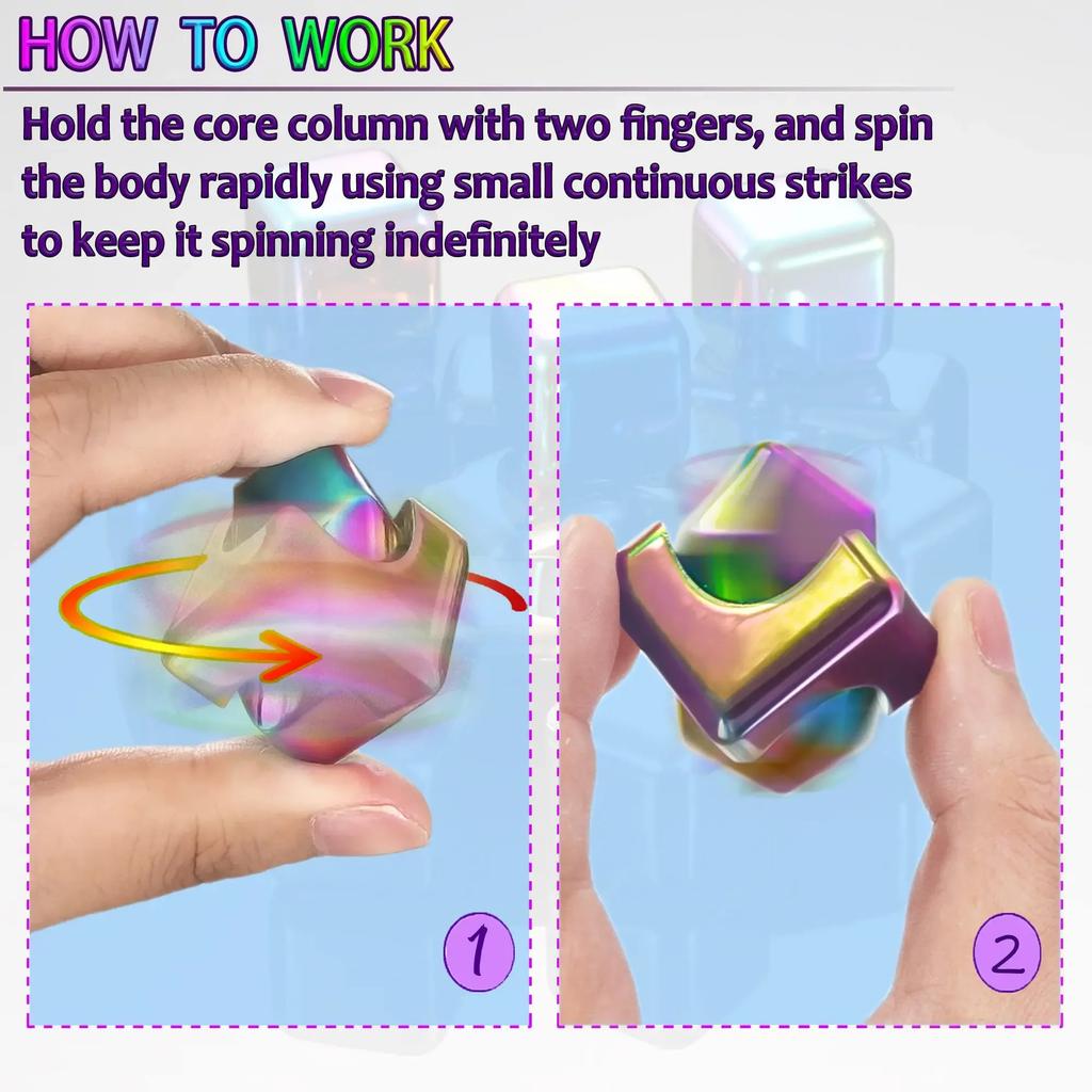 Металлический куб вращающийся гироскоп для кончиков пальцев непоседа антистресс игрушки взрослый офис дом путешествия портативные спиннеры рождественские подарки