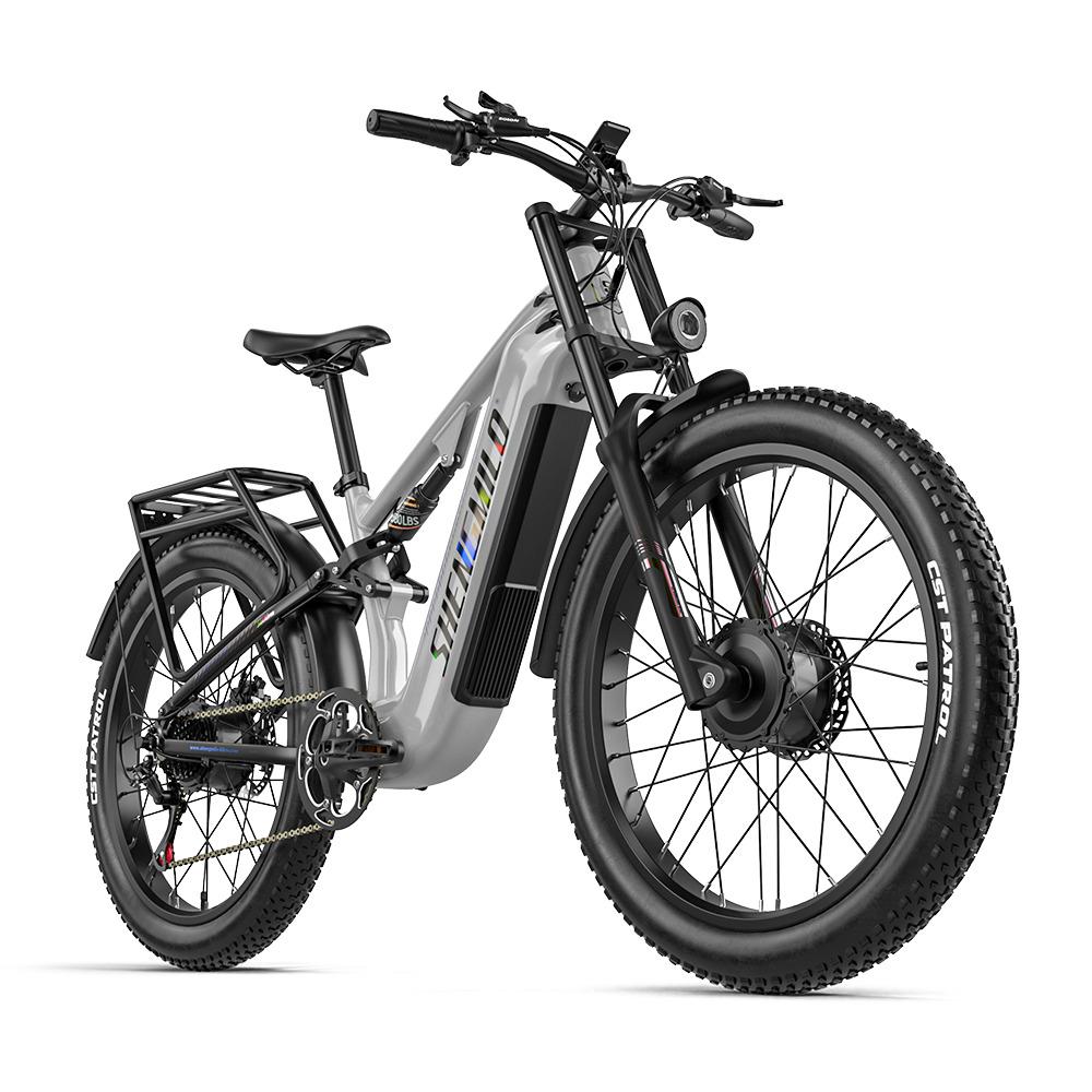 Электровелосипед Shengmilo S600 2000W с двойным приводом, 26" толстые шины, Shimano 7 скоростей, гидравлический тормоз, аккумулятор Samsung Ebike