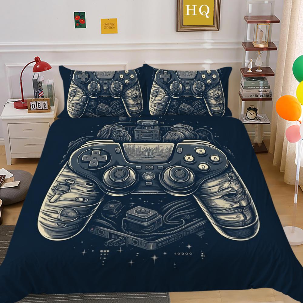 Комплект пододеяльников с 3D игровой консолью и принтом, домашнее постельное белье, односпальная кровать, одежда для мальчиков и детей, мягкий комплект постельного белья, чехол