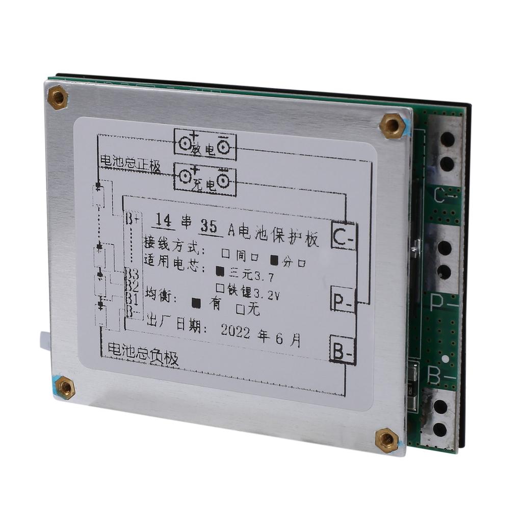 BMS 14S 52V 35A Li-Ion Литий-ионная плата защиты зарядного устройства аккумулятора Плата BMS аккумулятора с функцией балансировки для