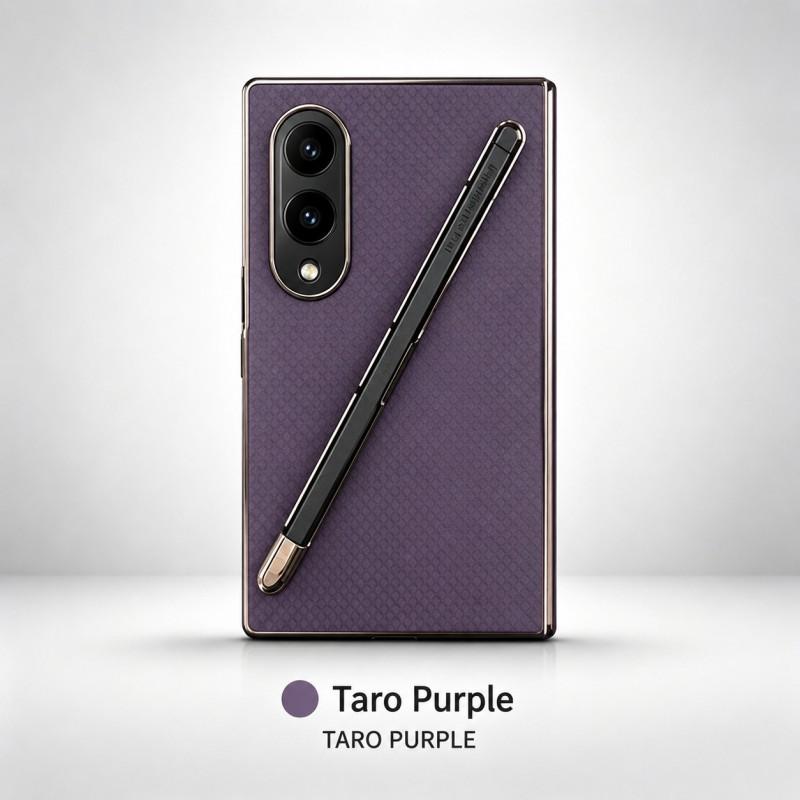 Galaxy Z Fold8 Ultra / Fold7 Fold6 Fold5 Fold4 Fold3 Shockproof Case With Stylus Slot Electroplated PC Kevlar
