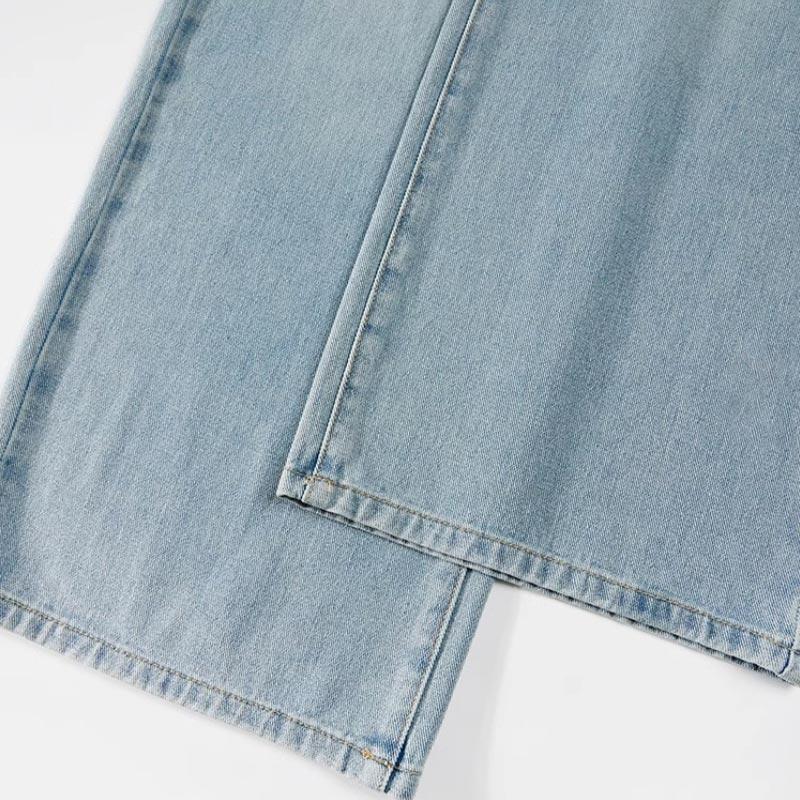 Bow Embroidered Wide Leg Jeans for Women Spring Autumn Large Size Clothing Denim Straight Trousers High Waist Streetwear