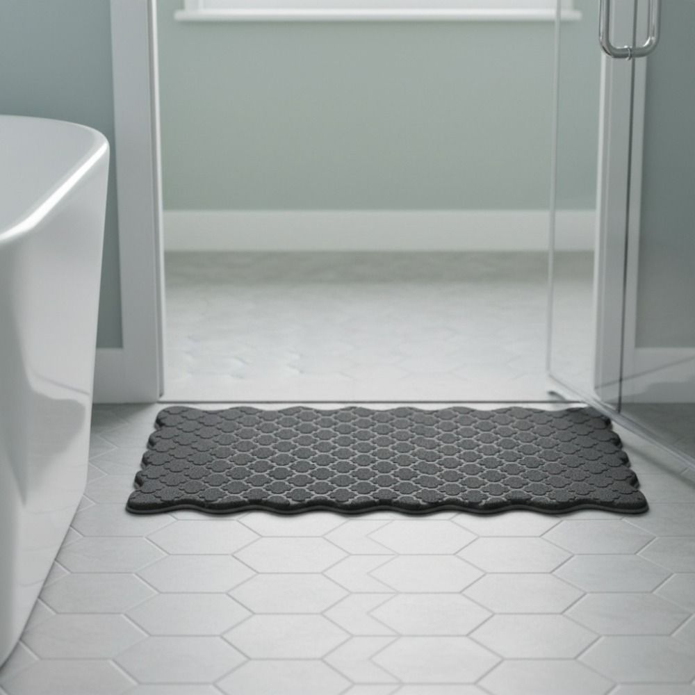 Wear-resistant Kitchen Rug Thickened Door Mat Comfortable Scalloped Embossed Kitchen Mat Office