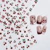 Fashion Red Cherry Rowknot 3D Nail Sticker Self-Adhesive Nail Art Decoration Sticker For Women Manicure Diy Decals Decoration
