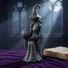 Tabletop Witch Decoration Halloween Statue, Gothic Figurine with Pumpkin And Book, Matte Black Fall Holiday Decorations Sculpture, Mantel Shelf