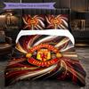 Manchester United Pattern 3 Pieces Bedding Set Soft Microfiber Duvet Cover with Pillow Cases for Bedroom