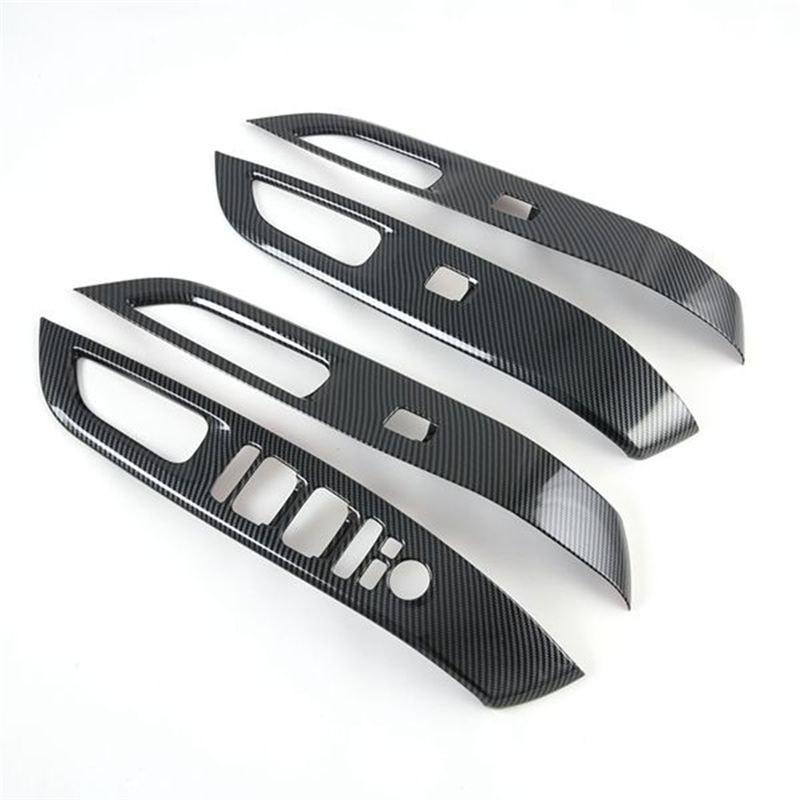 High Quality Car Window Glass Lift Trim Cover Stickers For Tucson L Nx4 - Carbon Fiber LHD