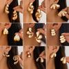 Street Shots Ins Geometric Metal Earrings Earrings Design Glossy Surface Comma Water Drop Stud Earrings Female