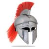 Medieval Greek Corinthian Helmet Red Plume Armor Antique Replica, Chrome,