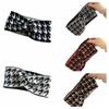 Woolen Knitted Headband Wide-brimmed Houndstooth Headband Fashion Bow Headband  Make up