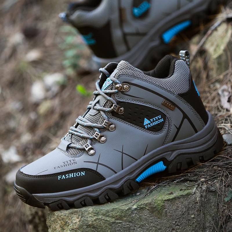 Мужская нескользящая походная обувь, водонепроницаемые горные ботинки, обувь для скалолазания, мужские кроссовки больших размеров